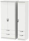 Camden Grey 3 Door Triple Wardrobe - 4 Drawers