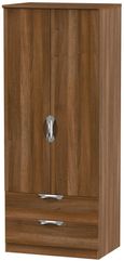 Camden Walnut Effect 2 Door 2 Drawer Double Wardrobe