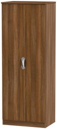 Camden Walnut Effect 2 Door Plain Tall Wardrobe