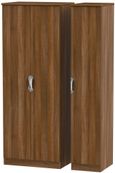 Camden Walnut Effect 3 Door Tall Triple Wardrobe