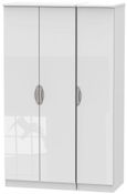 Camden White Gloss 3 Door Triple Wardrobe