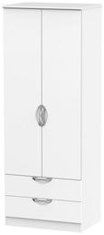 Camden White Matt 2 Door 2 Drawer Tall Wardrobe