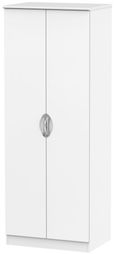 Camden White Matt 2 Door Plain Tall Wardrobe
