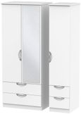 Camden White Matt 3 Door Combi Wardrobe - 1 Mirror