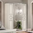 Aida Wardrobe - 4 Door - with Mirror - White