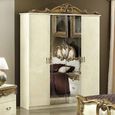 Barocco Wardrobe - 4 Door - with Mirrors - Ivory and Gold