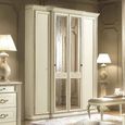 Siena Wardrobe - 4 Door - with Mirrors - Ivory