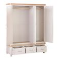 Clarion Wardrobe - 3 Door - Combi - Oak and Grey