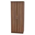Clearance - Gina Walnut Effect 2 Door Plain Tall Wardrobe - FSS16432