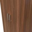 Clearance - Gina Walnut Effect 2 Door Plain Tall Wardrobe - FSS16432
