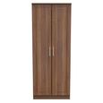 Clearance - Gina Walnut Effect 2 Door Plain Tall Wardrobe - FSS16432