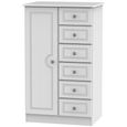 Clearance - Pembroke White 1 Door Midi Wardrobe - FSS16406