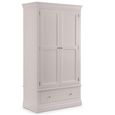 Clermont Double Wardrobe - 2 Door - 1 Drawer - Soft Grey