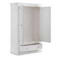 Clermont Double Wardrobe - 2 Door - 1 Drawer - White