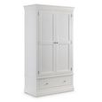 Clermont Double Wardrobe - 2 Door - 1 Drawer - White