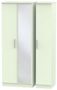 Contrast Cream 3 Door Triple Wardrobe - 1 Mirror