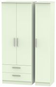 Contrast Cream 3 Door Triple Wardrobe - LHF 2 Drawers