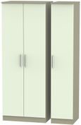 Contrast Cream and Mushroom 3 Door Tall Triple Wardrobe