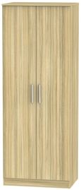 Contrast Modern Oak 2 Door Plain Tall Wardrobe