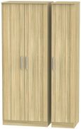 Contrast Modern Oak 3 Door Tall Triple Wardrobe