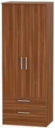 Contrast Noche Walnut 2 Door 2 Drawer Wardrobe