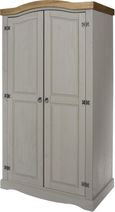 Corona Grey Mexican Pine 2 Door Wardrobe