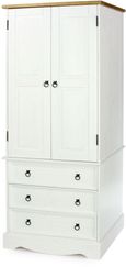 Corona White Mexican Pine 2 Door Wardrobe with Drawers