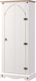 Corona White Mexican Pine Single Door Wardrobe