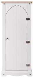 Corona White Mexican Pine Single Door Wardrobe