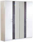 Cristal Grey Marble Italian 4 Door Wardrobe with Mirrors
