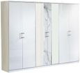 Cristal White Marble Italian 6 Door Wardrobe with Mirrors