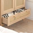 Croxley Wardrobe - 2 Door - 1 Drawer - Oak and Rattan