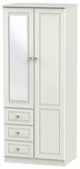 Crystal Cashmere 2 Door Combi Wardrobe - 1 Mirror RHF 3 Drawers