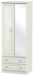 Crystal Cashmere 2 Door Tall Combi Wardrobe - 1 Mirror