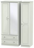 Crystal Cashmere 3 Door Combi Wardrobe - 1 Mirror and LHF 2 Drawers