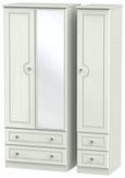 Crystal Cashmere 3 Door Combi Wardrobe - 1 Mirror