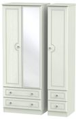 Crystal Tall Combi Wardrobe - 3 Door - 1 Mirror - Cashmere