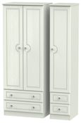 Crystal Tall Triple Wardrobe - 3 Door - 4 Drawers - Cashmere