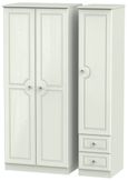 Crystal Cashmere 3 Door Triple Wardrobe - RHF 2 Drawers