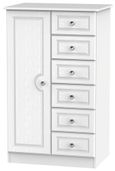 Crystal White 1 Door Midi Wardrobe