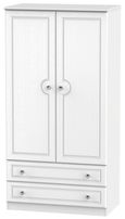 Crystal White 2 Door 2 Drawer Double Wardrobe - H 182.5cm