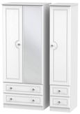 Crystal White 3 Door Combi Wardrobe - 1 Mirror