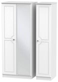 Crystal White 3 Door Triple Wardrobe - 1 Mirror