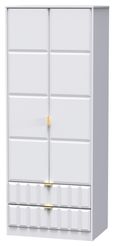 Cube White 2 Door 2 Drawer Tall Wardrobe