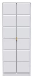 Cube White 2 Door Plain Tall Wardrobe