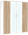 Dalia Light Oak Italian 4 Door Wardrobe with Mirrors