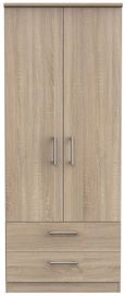 Devon Oak Effect 2 Door 2 Drawer Double Wardrobe