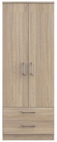 Devon Oak Effect 2 Door 2 Drawer Tall Wardrobe