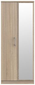 Devon Oak Effect 2 Door Wardrobe - 1 Mirror