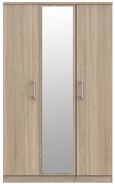 Devon Oak Effect 3 Door Triple Wardrobe - 1 Mirror